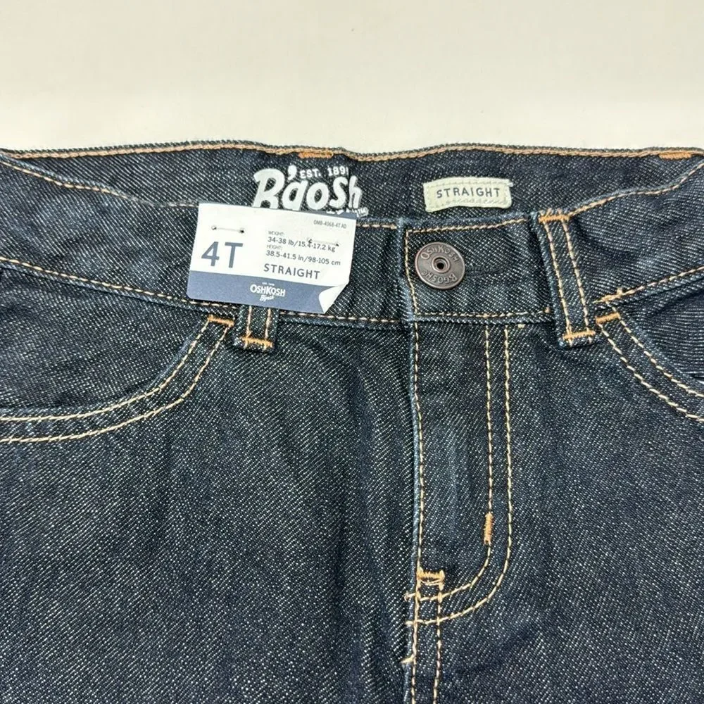 🔥 Oshkosh kids boys jeans straight Sz 4T New